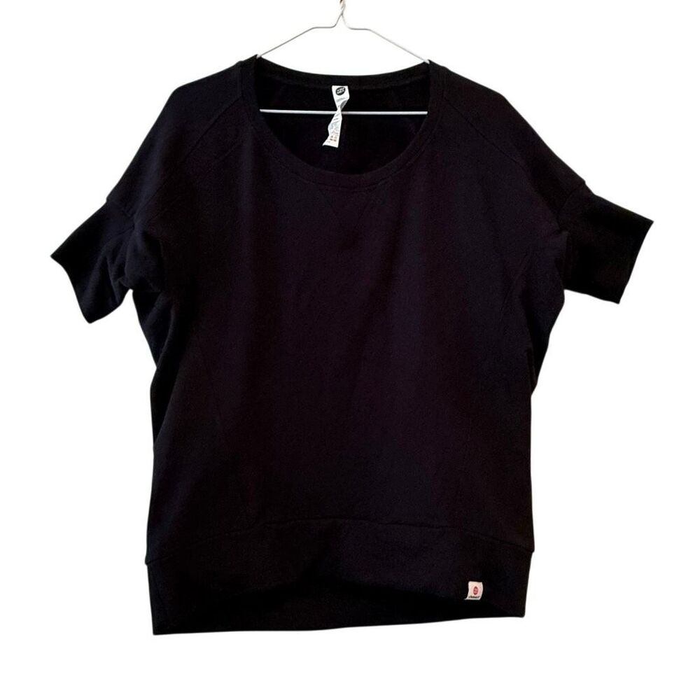 Vimmia Crew Neck Open Back Cotton Stretch Short Sleeve T-Shirt Black Size XS